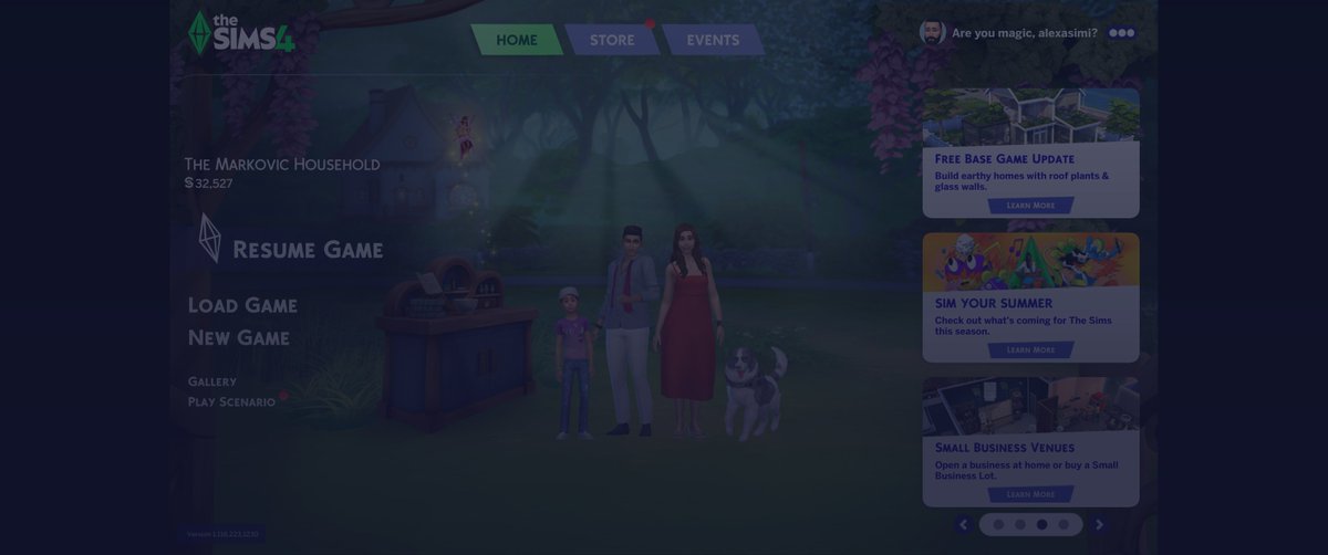 asimialex's tweet image. Anyone else has this problem: I start my game, an ad pops up, I hit "x" it closes the ad, takes me to a grayed out start screen, can then only force quit the game. I used to be able to click the ad and get to the start screen with that, but not with this recent ad... 😩#TheSims4