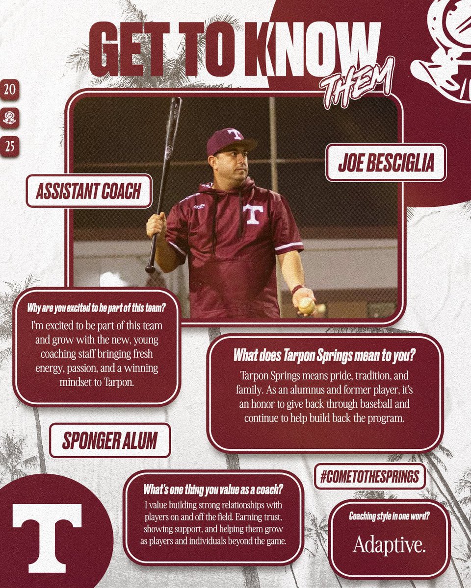 Get to know Assistant Coach: 

Joe Besciglia

#ComeToTheSprings #SpongerPride