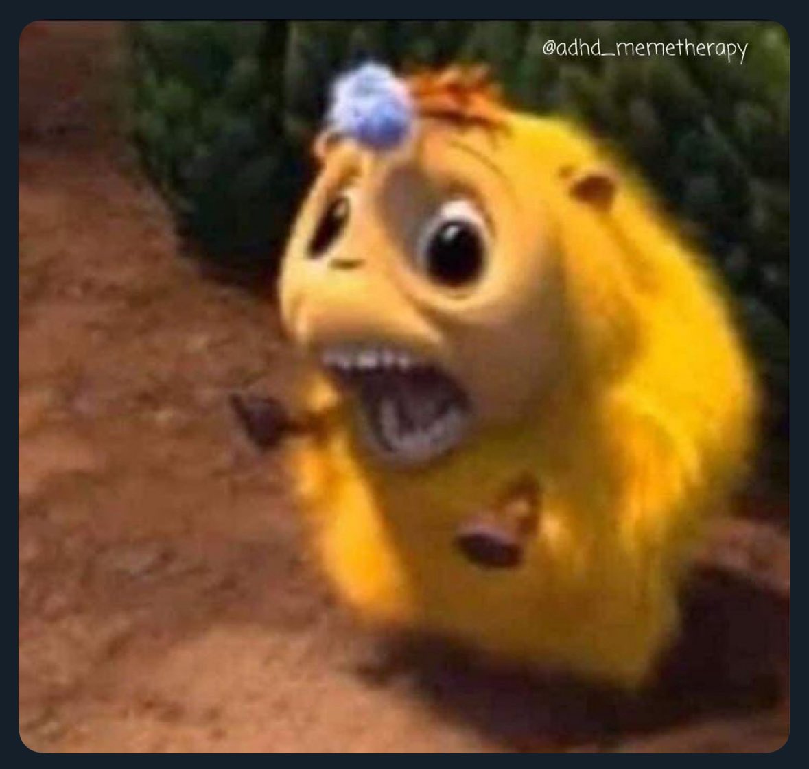 adhdmemetherapy's tweet image. When ADHD people are overstimulated and too many people are talking to them at same time: