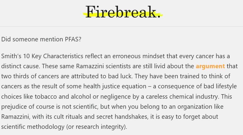 the_firebreak's tweet image. Bias in scientific research has deeply hurt trust in expert advice. A main culprit of this deceit is the Collegium Ramazzini that influences IARC.
@zaruk takes a look at how their 10 #KeyCharacteristics of carcinogens plays into their political agenda.
thefirebreak.org/p/iarcs-automa…