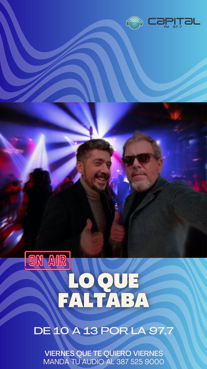 🍺 ¿QUERÉS RELAJARTE Y ESCUCHAR BUENA MÚSICA? Prendete a Lo Que Faltaba de 10 a 13 por la 97.7

#FMCapital #LoQueFaltaba #Salta