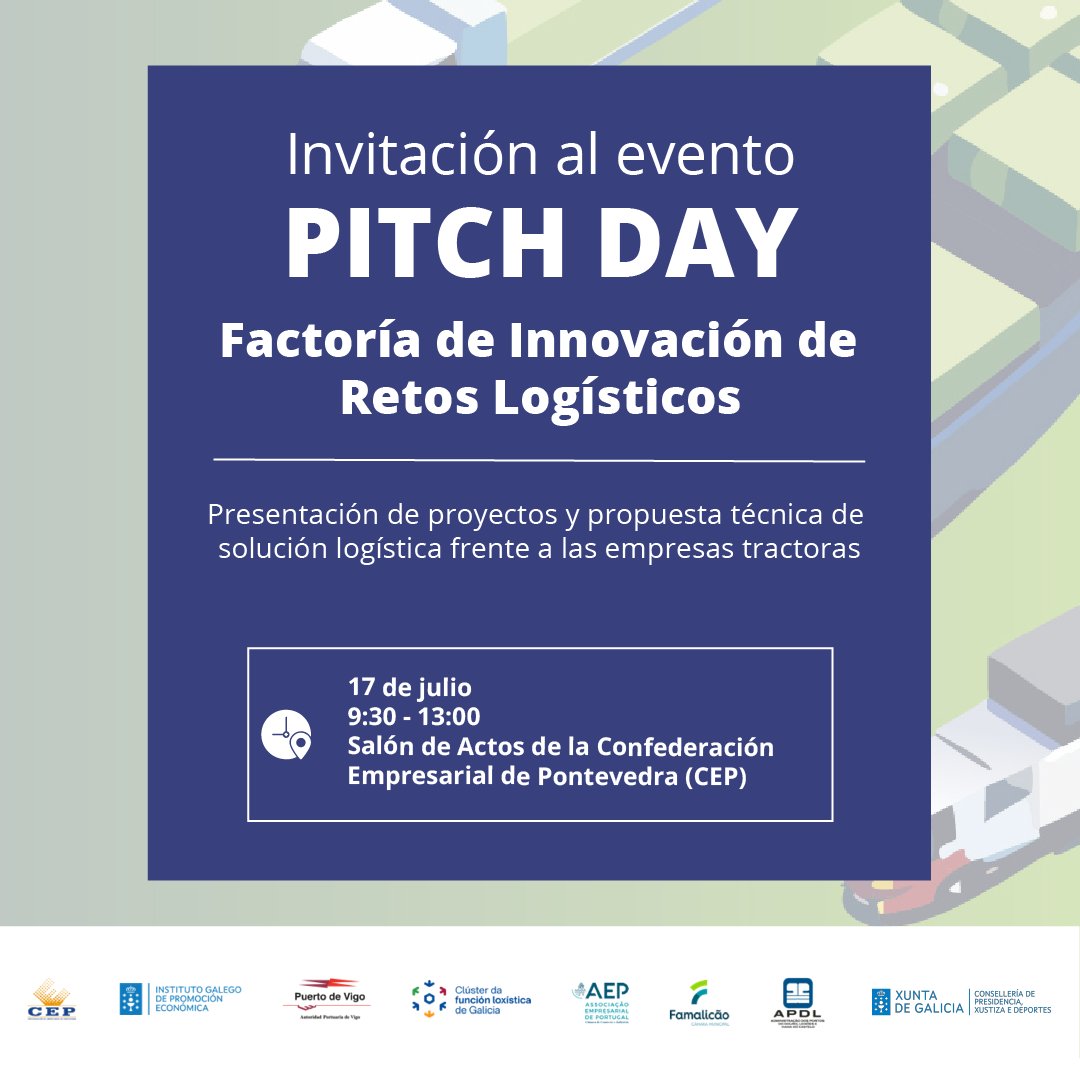 CologisticsEU's tweet photo. Acepta el reto y forma parte de la revolución logística
Te invitamos a conocer las startups que darán solución a los retos de la logística. 
📅17/07
🕒9:30-13:00
📍Salón de Actos de la CEP
🔗https://t.co/BCXZ8cWMKw
https://t.co/izM3h8VAVN https://t.co/L4avuht5td