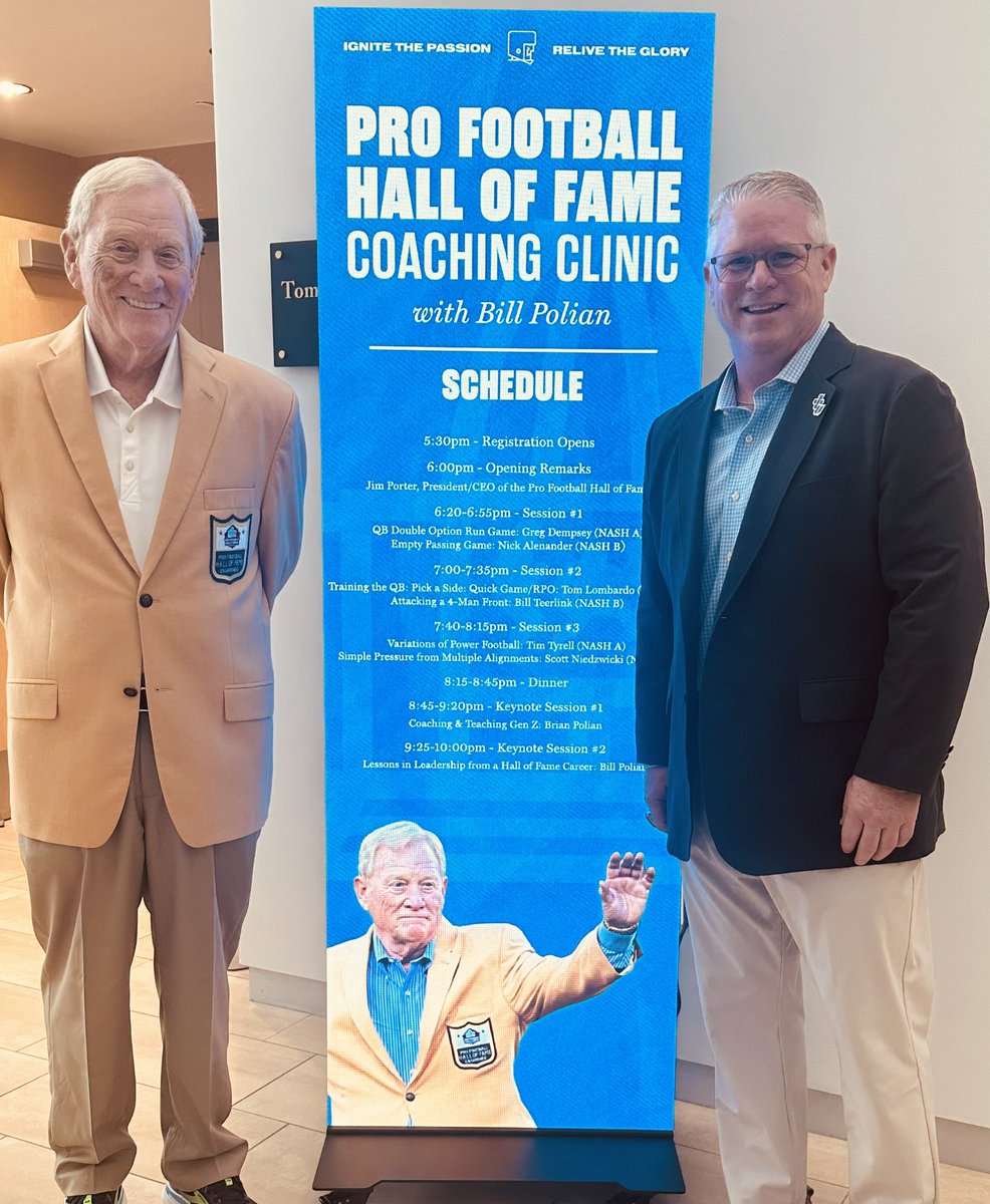 BrianPolian's tweet image. Thank you to the @ProFootballHOF , the guest speakers, and the all the coaches who joined us last night for the clinic. A great opportunity to improve and celebrate the NE Ohio community of coaches!