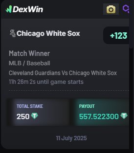 Xyronis ๐
(@onchainverse) on Twitter photo โพ MLB action alert!
Guardians vs White Sox is gonna be wild!
Best betting odds in MLB baseball today: Bet 250 $USDT on Chicago White Sox to win 557 $USDT on <a href="/DexWin_Sports/">DexWin Crypto Betting</a>!
๐ฒ Join the first licensed decentralized crypto bookmaker! #MLB โพ MLB action alert!
Guardians vs White Sox is gonna be wild!
Best betting odds in MLB baseball today: Bet 250 $USDT on Chicago White Sox to win 557 $USDT on <a href="/DexWin_Sports/">DexWin Crypto Betting</a>!
๐ฒ Join the first licensed decentralized crypto bookmaker! #MLB