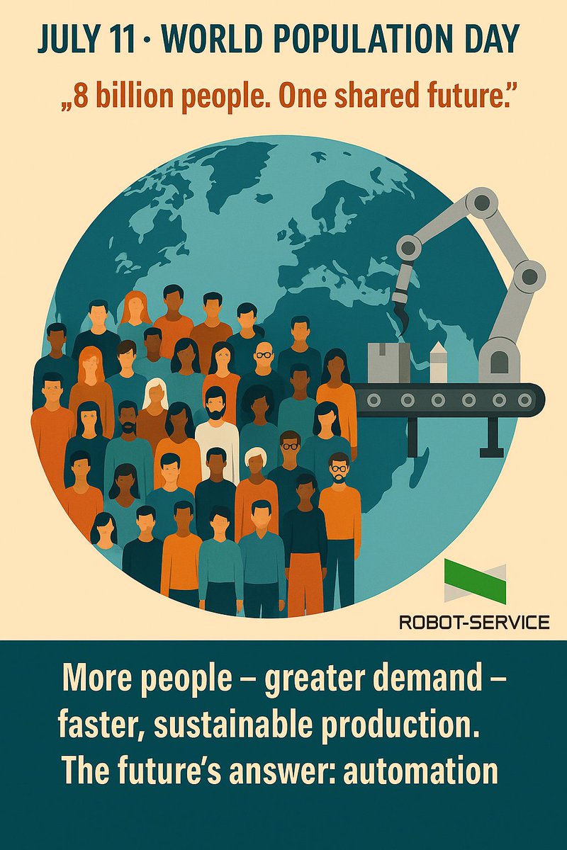 KftRobot's tweet image. 🌍 World Population Day
How do we sustainably meet the needs of this growing society? We believe industrial automation and robotics are key to future solutions.
We are not just creating a machine, but a professional product!
#RobotService #WorldPopulationDay