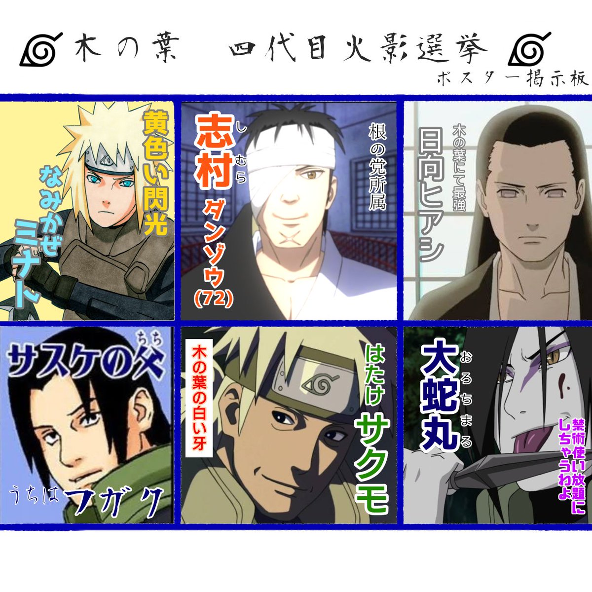 今年もこの時期が来たな
ダンゾウは配下票が多いからお前らがちゃんと投票に行かないと当選確実になっちまうぞ
#選挙に行こう