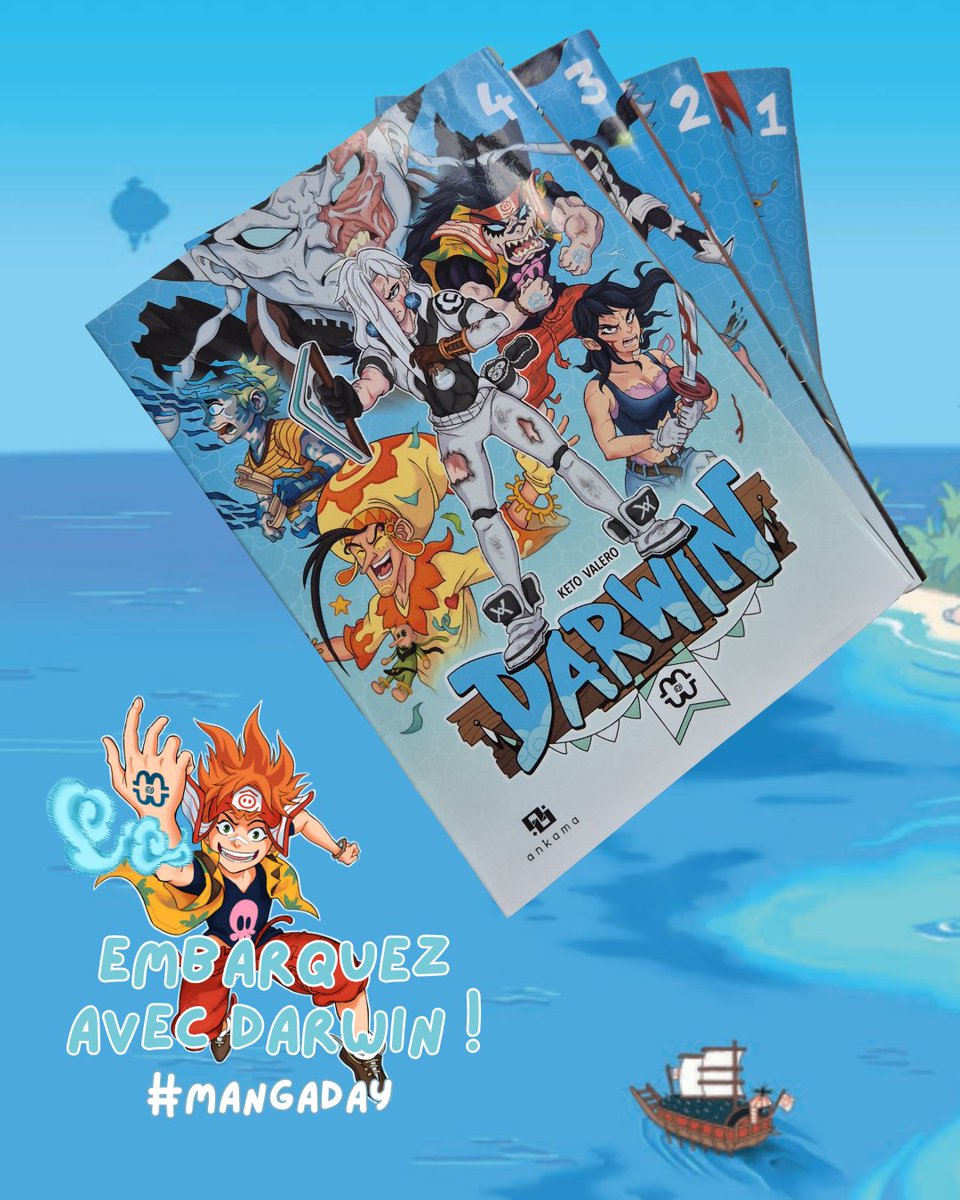 AnkamaEditions's tweet image. #MangaDay Découvrez Darwin, un shônen palpitant en 4 tomes !
⛵ Embarquez pour l'Atoll d'Astoria, à la recherche des secrets du Skywood ! Alors qu’il cherche des réponses sur son passé, Darwin brise le Skywood, un artefact sacré ayant appartenu à son peuple disparu : les…