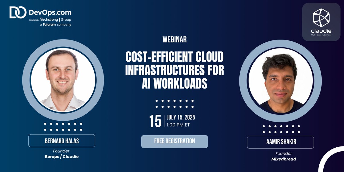 🚨 Rising infrastructure costs can quickly overwhelm your AI strategy.

Join us July 15 to learn how to run AI workloads efficiently using smart cloud infra strategies.

Free webinar with Bernard Halas &amp; Aamir Shakir

Register 👉 buff.ly/k4d2ls1

#AI #Cloud #GPU #Webinar
