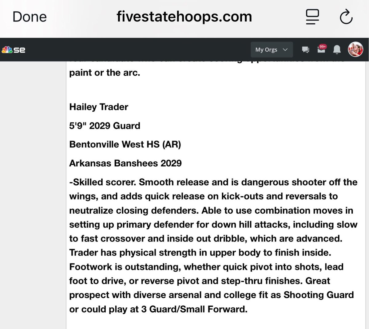 Thank you <a href="/FiveStateHoops/">Five State Hoops</a> for the evaluation!