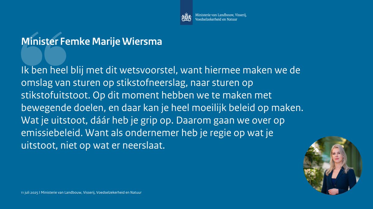 Het kabinet haalt de KDW-doelen voor stikstof uit de wet en gaat over op emissiebeleid. Zo ligt de focus niet langer op stikstofneerslag, maar juist op de stikstofuitstoot. Volgende week start de internetconsultatie voor dit wetsvoorstel. rijksoverheid.nl/actueel/nieuws…