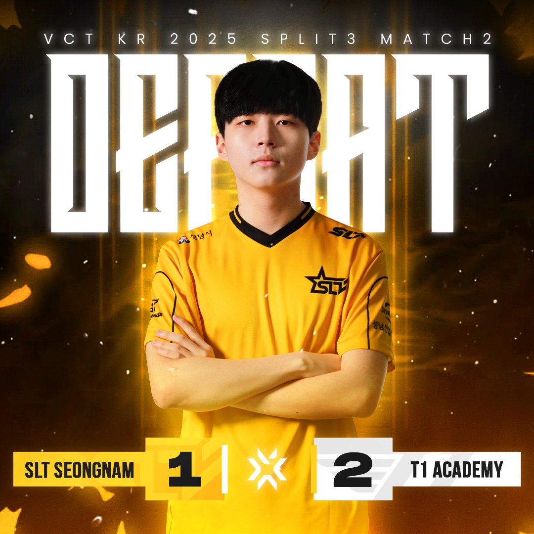 [2025 #VCT_CK S3 RS M2 Result vs T1 Esports Academy]

더욱 견고한 모습으로 돌아오겠습니다.

We'll be back with a more solid appearance.

#SLT #SLTGO #SLTWIN
