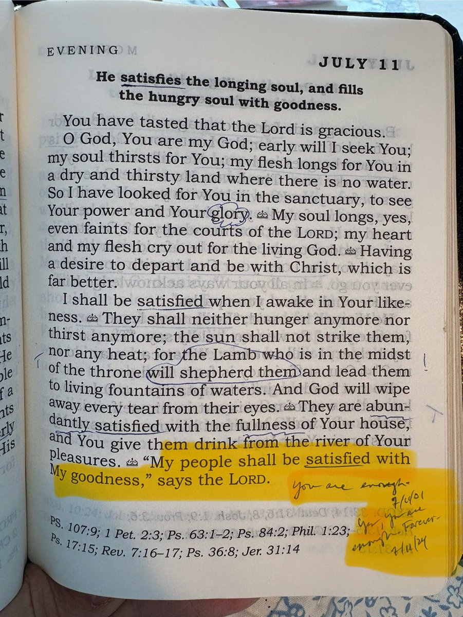 His Word never fails to nourish and sustain hungry hearts. This passage fed my soul on this day in 2001. And again in 2024. And again today, as it has countless other days. May His goodness satisfy you deeply this (and every) day. #DailyLight