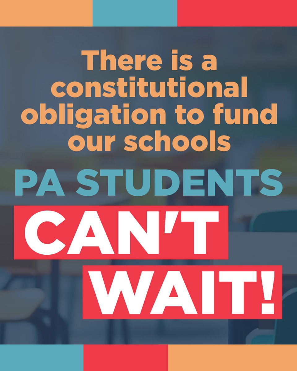 PASchoolsWork's tweet image. 1 year ago, lawmakers took the 1st step to closing the adequacy gap for PA public schools. Next step: Pass a #PABudget that invests in students, saves millions w/ cyber charter reform, & fulfills our constitutional obligation!
@PaHouseDems @PAHouseGOP @PaSenateDems @PASenateGOP