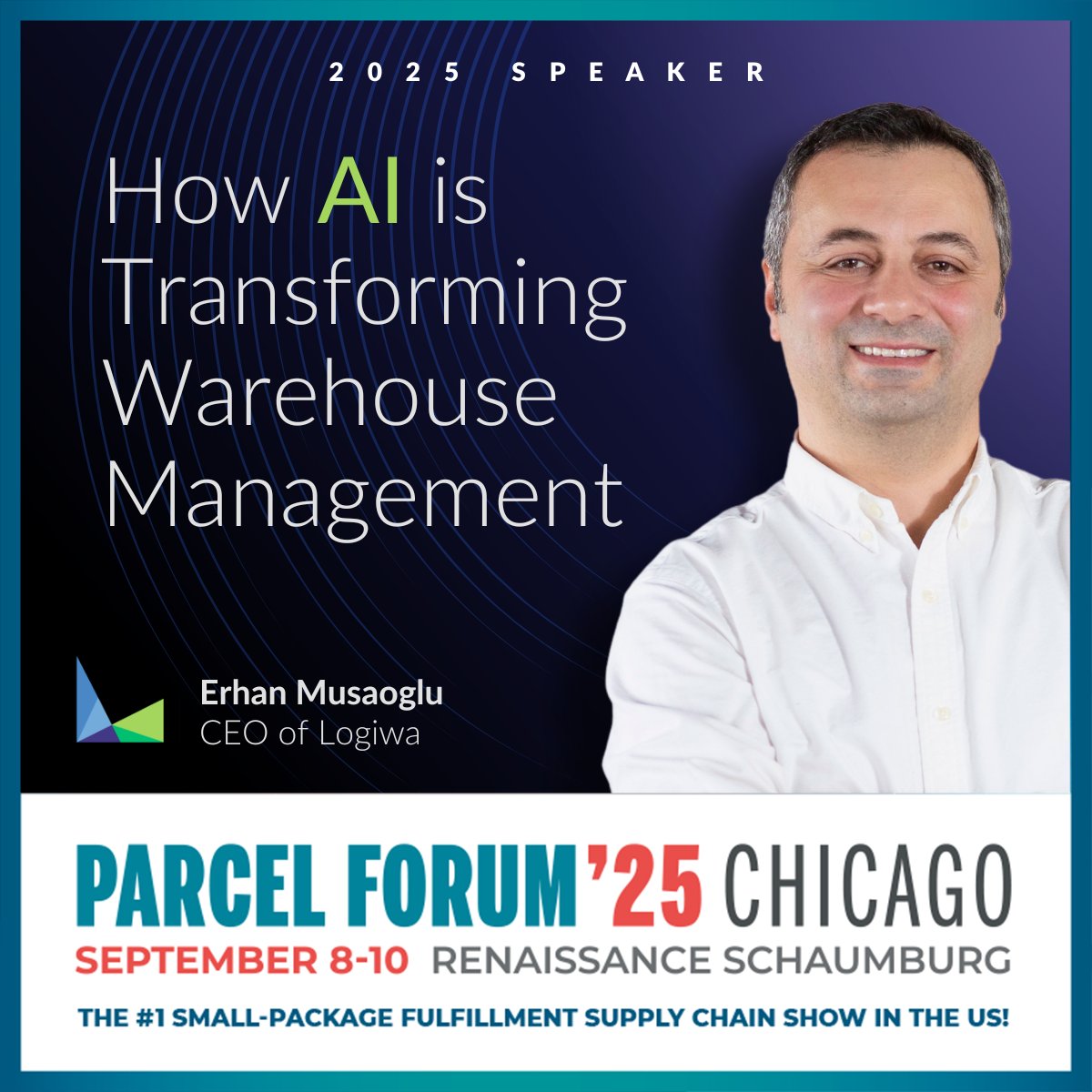 Attending Parcel Forum '25? You don't want to miss the session with our CEO, Erhan Musaoglu, on how AI is transforming warehouse management. Learn from an industry leader about the future of AI-driven warehouse automation.

Event registration: bit.ly/4nwfFpB
Erhan's