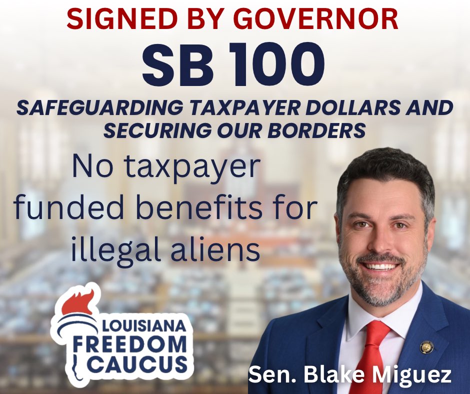 LAFreedomCaucus's tweet image. Congratulations Sen. @BlakeMiguezLA on getting SB100 across the finish line!
#lalege #lagov #FreedomCaucus
@SFC_Network
