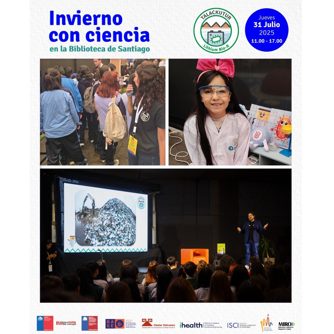 Lithium_rucn's tweet image. ❄️🔬 ¡El Anillo Talackutur llega a Invierno con Ciencia 2025!
📌 Más de 40 instituciones se darán cita con ciencia en acción, incluyendo libros, audiovisuales, juegos de mesa y charlas.
🗓️ 31 de julio de 2025
📍 Biblioteca de Santiago, Av. Matucana 151
🕚 De 11:00 a 17:30 hrs.