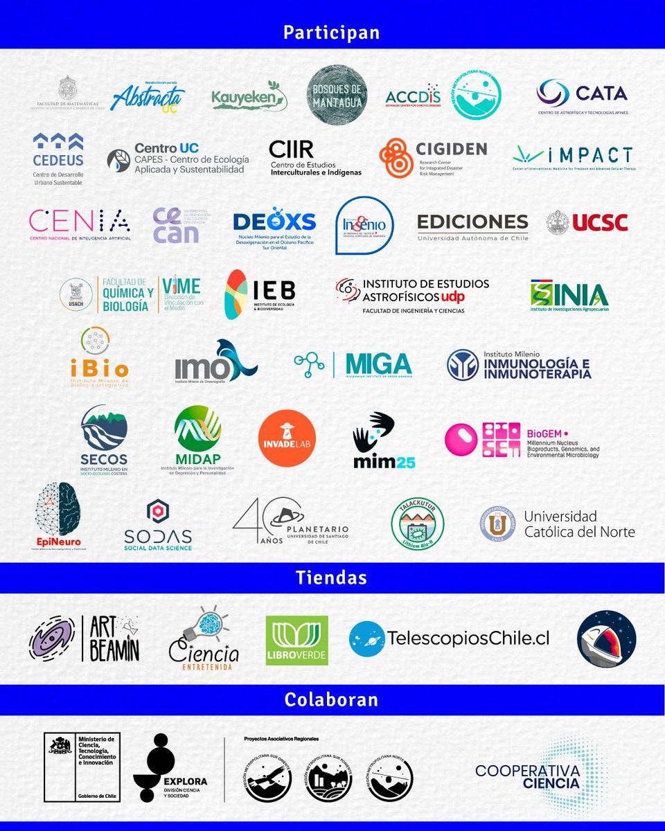 Lithium_rucn's tweet image. ❄️🔬 ¡El Anillo Talackutur llega a Invierno con Ciencia 2025!
📌 Más de 40 instituciones se darán cita con ciencia en acción, incluyendo libros, audiovisuales, juegos de mesa y charlas.
🗓️ 31 de julio de 2025
📍 Biblioteca de Santiago, Av. Matucana 151
🕚 De 11:00 a 17:30 hrs.