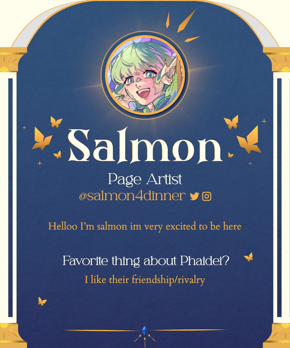 phaideizine's tweet image. 🌟 Artist Introduction ⊹₊ Salmon 🌟
Next up of our page artists is Salmon (@salmon4dinner)! This time it'll be them cooking up Phaidei... but I wonder, how would Mydei cook a salmon 🐟? With pomegranate? 🤔