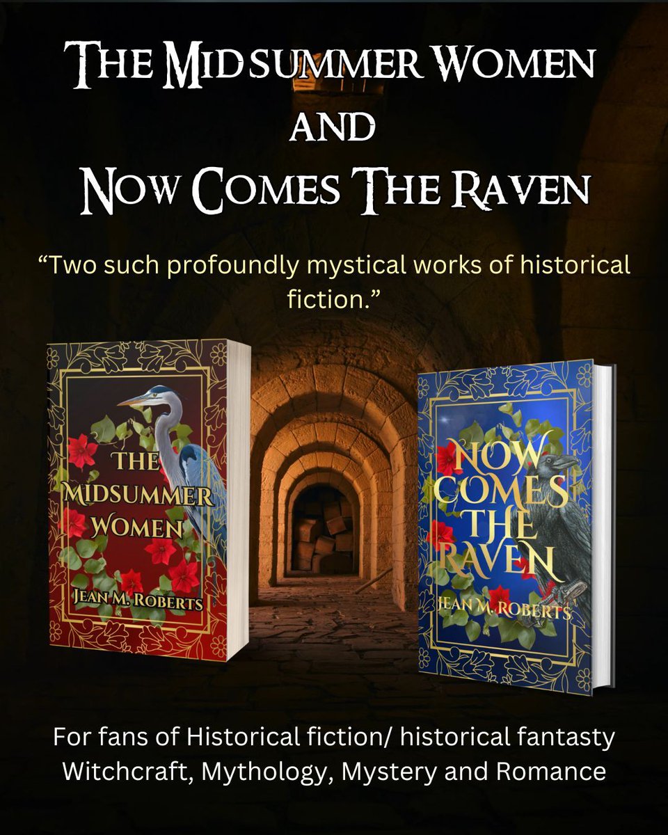Make THE MIDSUMMER WOMEN and NOW COMES THE RAVEN your next historical fantasy read! Immerse yourself in the dual-time plot with witchcraft, magic, adventure and romance. amzn.to/40Y4POW
