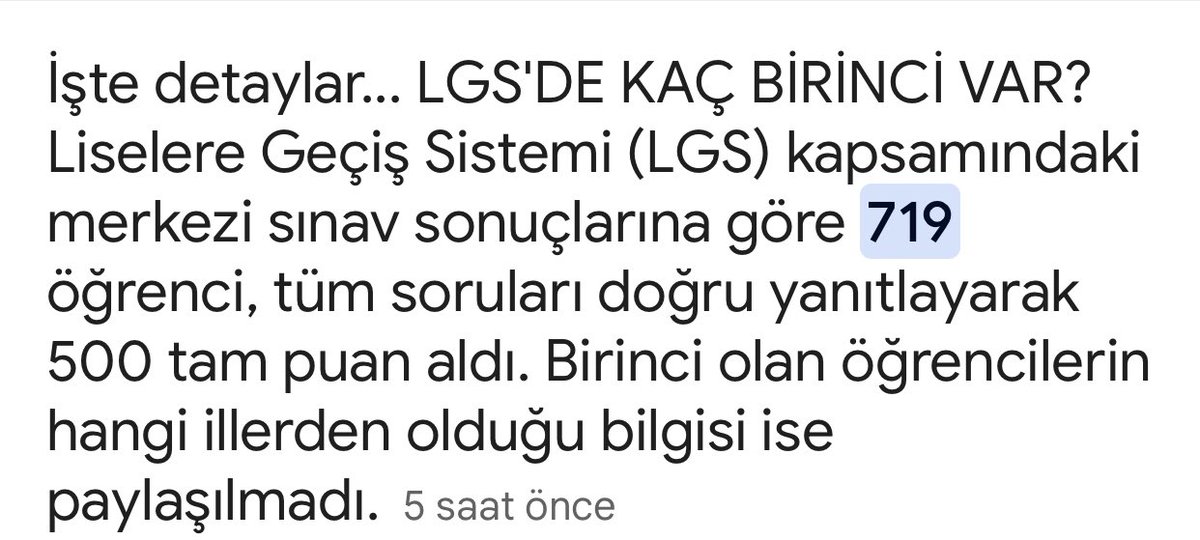 Tarihin en zor liseye giriş sınavı denilen bu sınavda 719 tane 500puan çıkmış
Telegram ve Whatsapp gruplarında sızdırılan,çalınan sorular var acaba meb nasıl bir açıklama yapıcak çünkü yapmak zorunda; biz oyuncak değiliz.Burda 1milyon öğrencinin hakkı yendi.
#Lgs #Lgs2025 #Lgs25