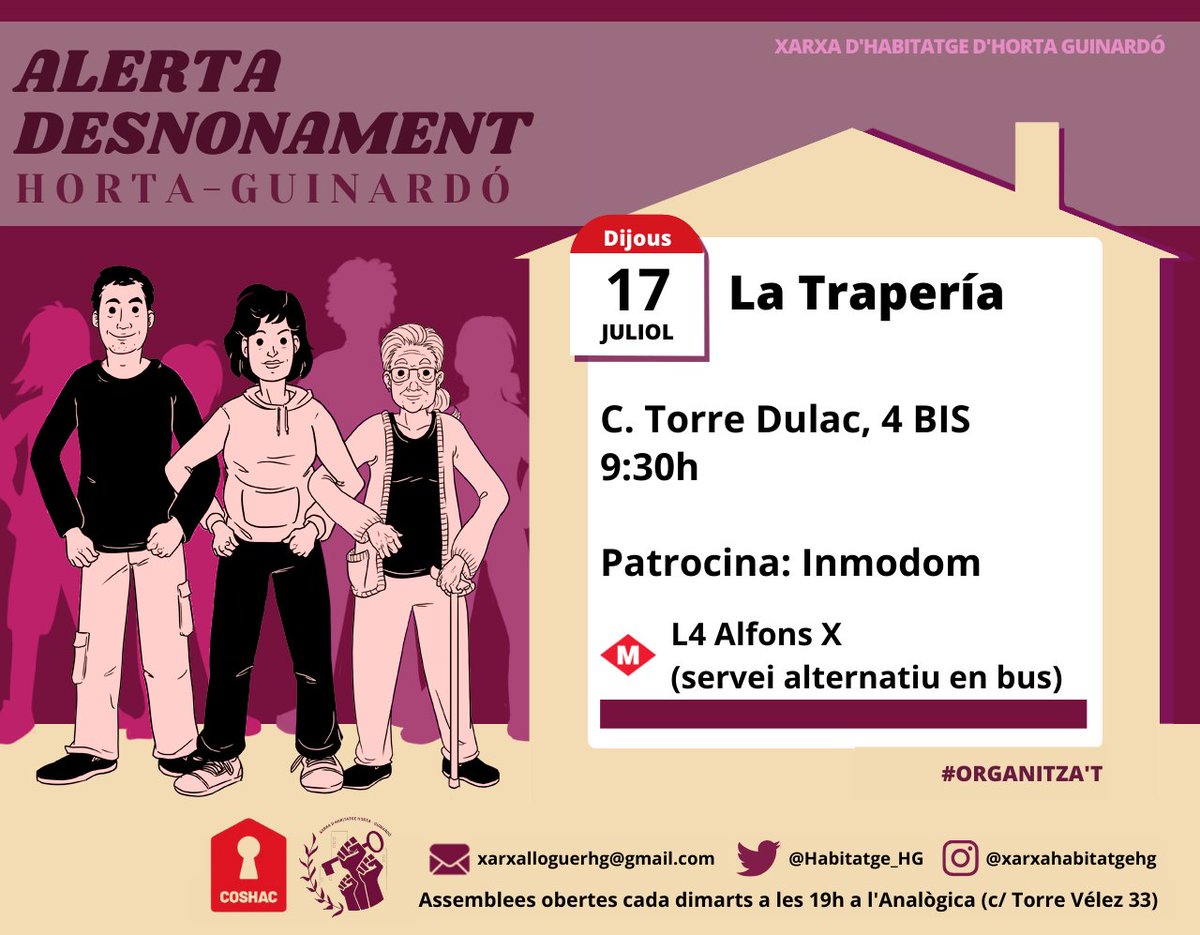 ‼️Recordeu aquest cas on gairebé ensorren el sostre de casa d'un company nostre mentre ell i el seu gos eren dins?

⚠️ Doncs ara el volen desnonar utilitzant l'ordre judicial d'un altre pis situat a un altre carrer!

Dijous vinent enfrontarem el 4t intent de desnonament 👇