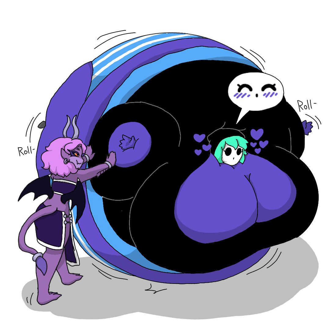 Comms for <a href="/MishaP1S/">Misha</a> and <a href="/eotidiss/">Eoti | Active on 💙☁</a> 

Dragon girl rolling her shygal friend who get blueberried! I can't see her face because of the mask, but she looks like she's having a lot of fun!