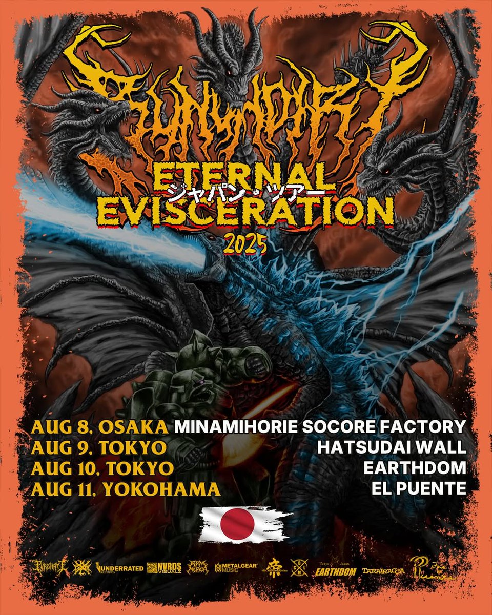 🔥🆕SHOW INFO🆕🔥

マレーシアからブルデスバンドがやってくる！
我々は8/10の東京公演のみ出演します。

2025/8/10(SUN)
BUNUHDIRI JAPAN TOUR 2025

BUNUHDIRI🇲🇾
HATERIZER
GUT EXPLOSION
obsidian
Squall Mine

⏰OPEN/START 18:00/18:30
🏠新大久保 EARTHDOM (東京)
🎫AVD/DOOR ¥2,500/ 3,000 +1D