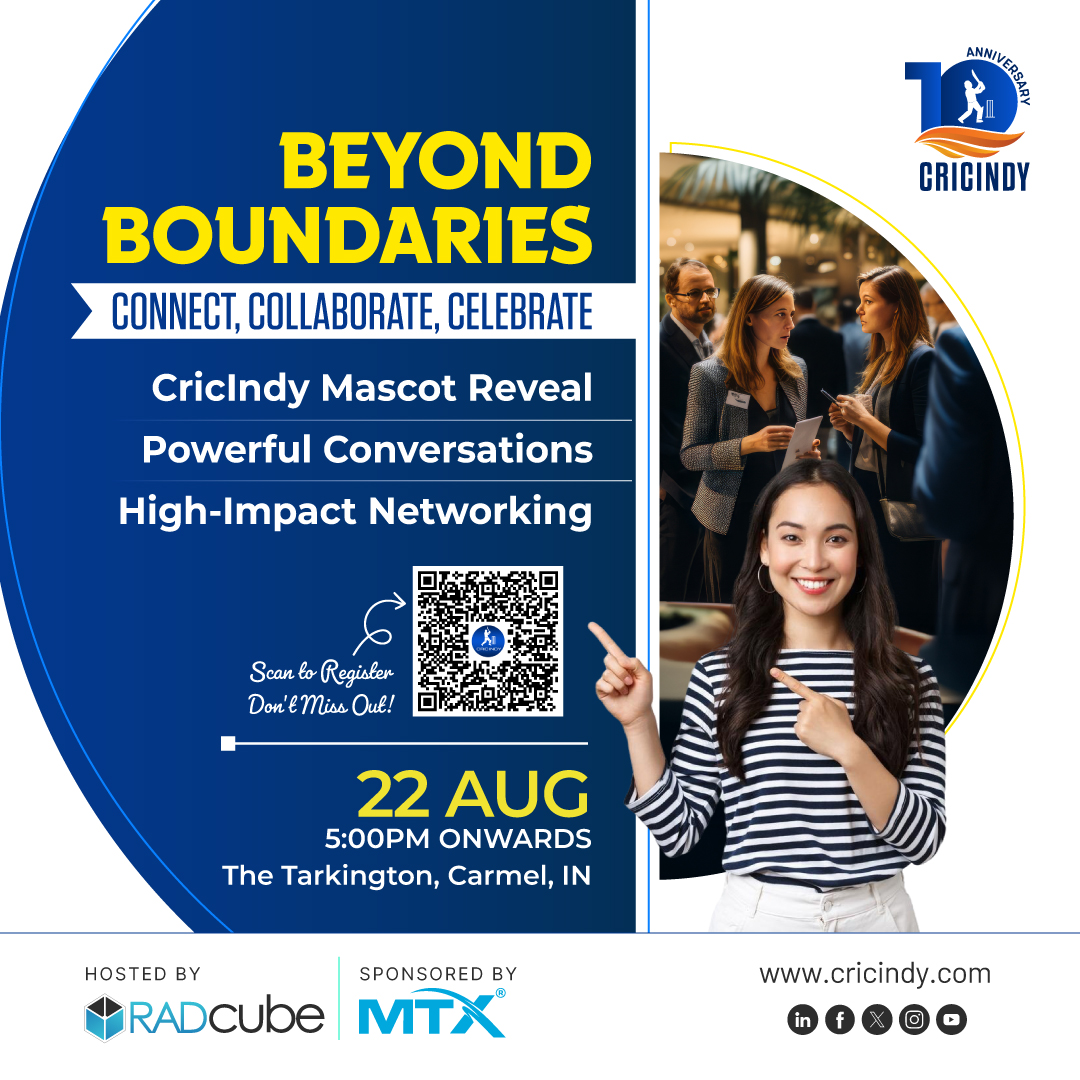 Cricindy2's tweet image. ๐ You're Invited!
Join us for CRICINDYโs Beyond Boundaries Networking Night where connections spark and the celebration begins!๐
Aug 22 | ๐ 5 PM
๐ The Tarkington, Carmel
๐ญ Mascot Reveal | ๐ค Changemakers | ๐ค Big Ideas๐ RSVP: eventbrite.com/e/beyond-boundโฆ #BeyondBoundaries2025