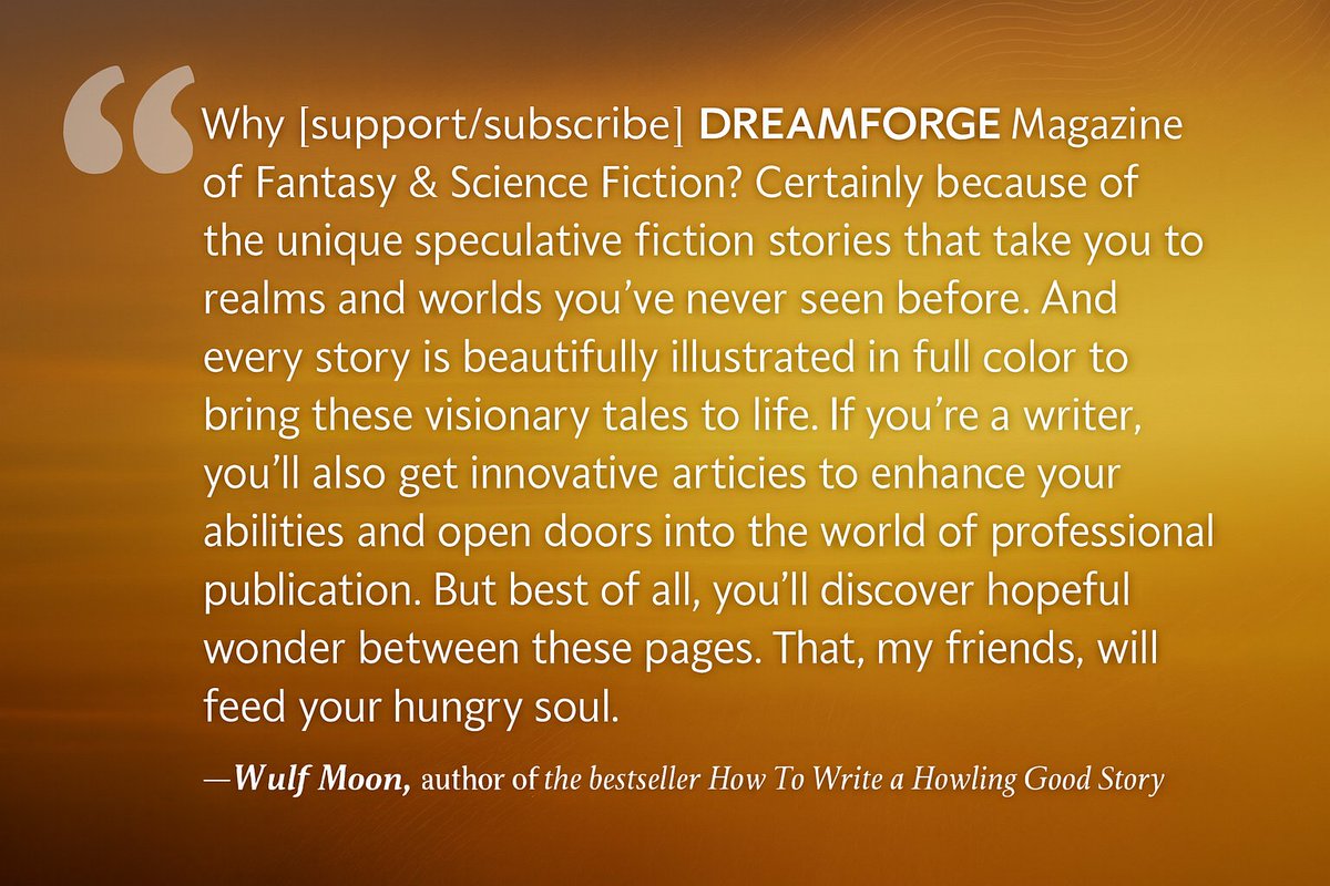 Imagine a webinar where a best-selling writer and a magazine editor team up to explain the typical flaws in stories that don't sell. And it's all in support of paying writers Pro Rate in DreamForge Magazine. It's the Lvl 4 Golden Pass Workshop at: go.dfstory.com/open-channel