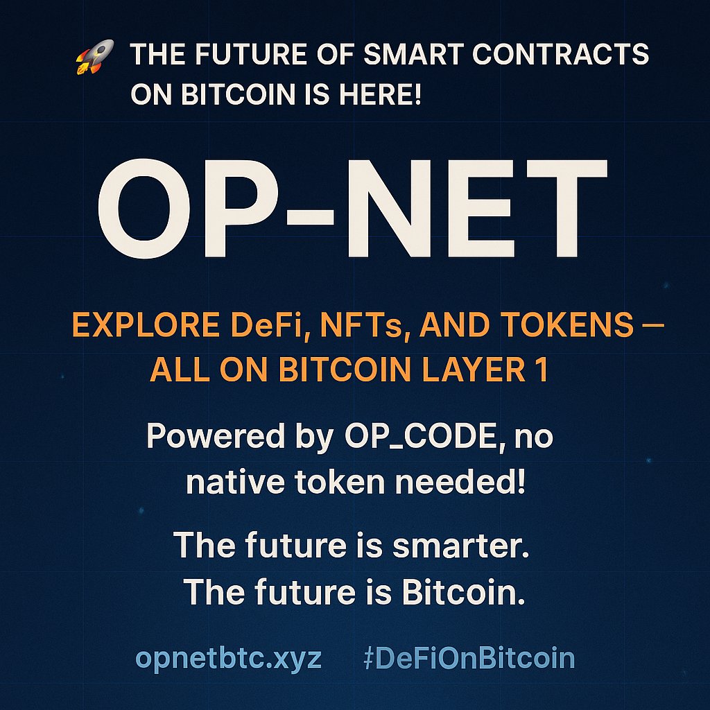 BahramTahmasb's tweet image. Why is #OP_NET unique?
🔸 Runs on Bitcoin Layer 1
🔸 WebAssembly smart contracts
🔸 No new BIPs required
🔸 OP_20 = ERC-20 for Bitcoin
🛠 Devs, this is your moment.
#BitcoinDevelopers #SmartContracts #DeFi @opnetbtc