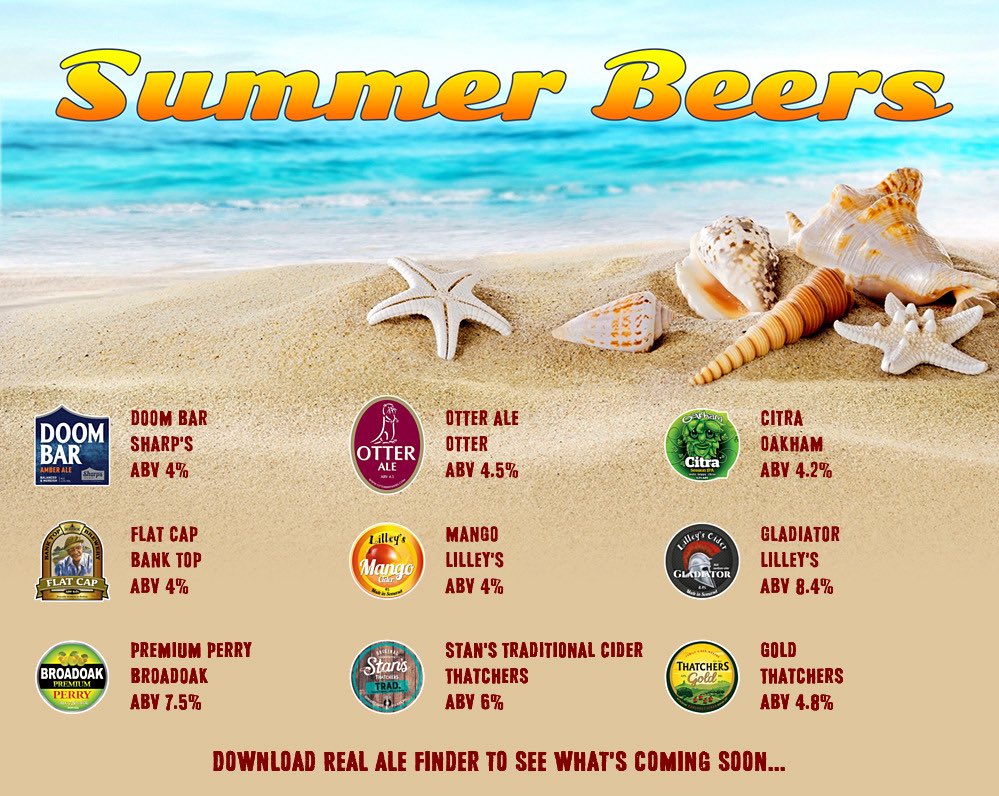 Beer Board: goo.gl/wdNYZ8
<a href="/SharpsBrewery/">Sharp's Brewery</a> <a href="/otterbrewery/">Otter Brewery</a> <a href="/OakhamAles/">Oakham Ales</a> <a href="/BankTopBrewery/">Bank Top Brewery</a> <a href="/lilleyscider/">Lilley's Cider</a> <a href="/FetchTheDrinks/">Fetch The Drinks</a> <a href="/thatchers_cider/">Thatchers</a> 
#RealAleFinder