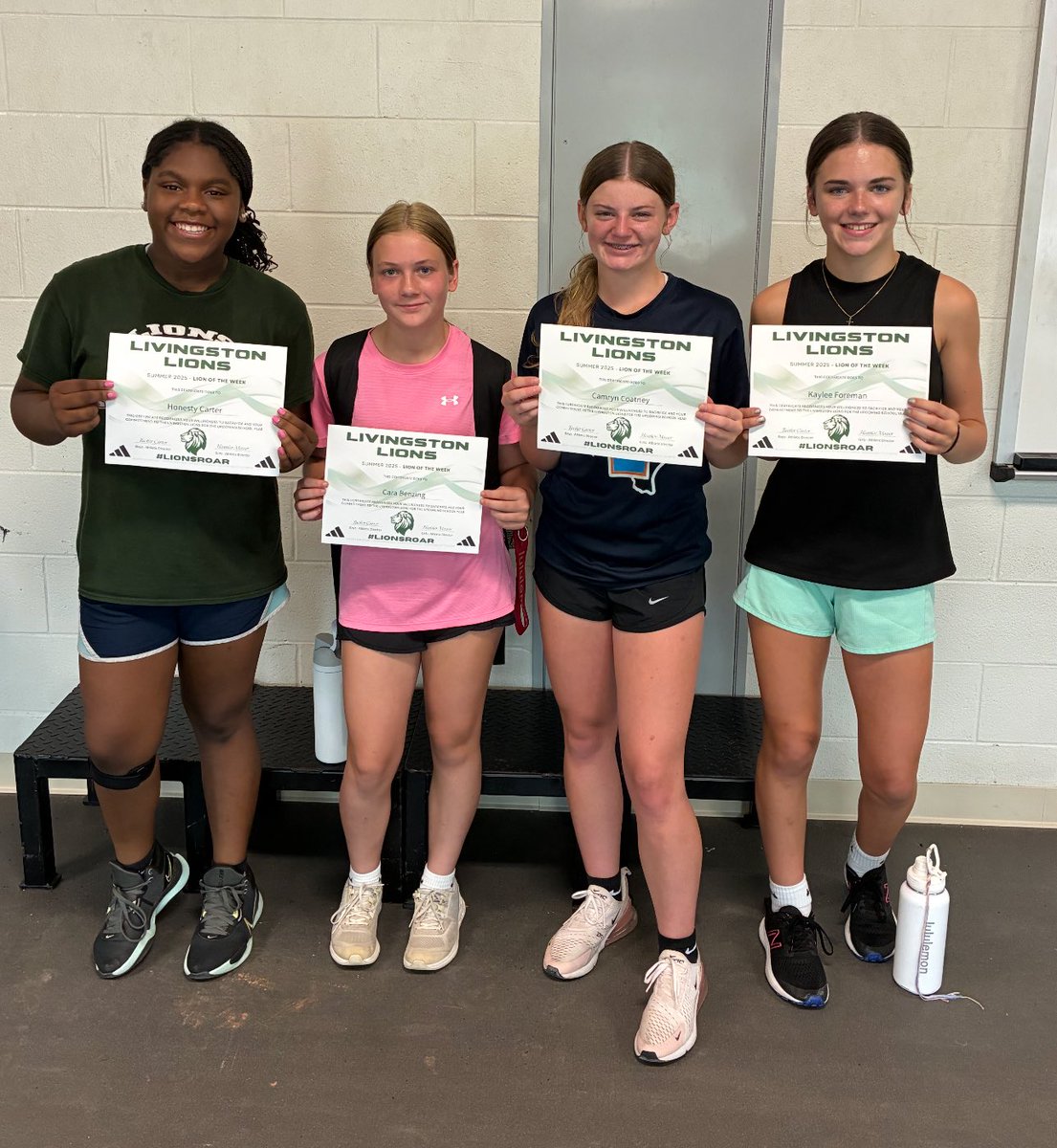 Congrats to our Lady Lions of the week Honesty Carter , Cara Benzing,  Camryn Coatney, and Kaylee Foreman!
#LionsRoar