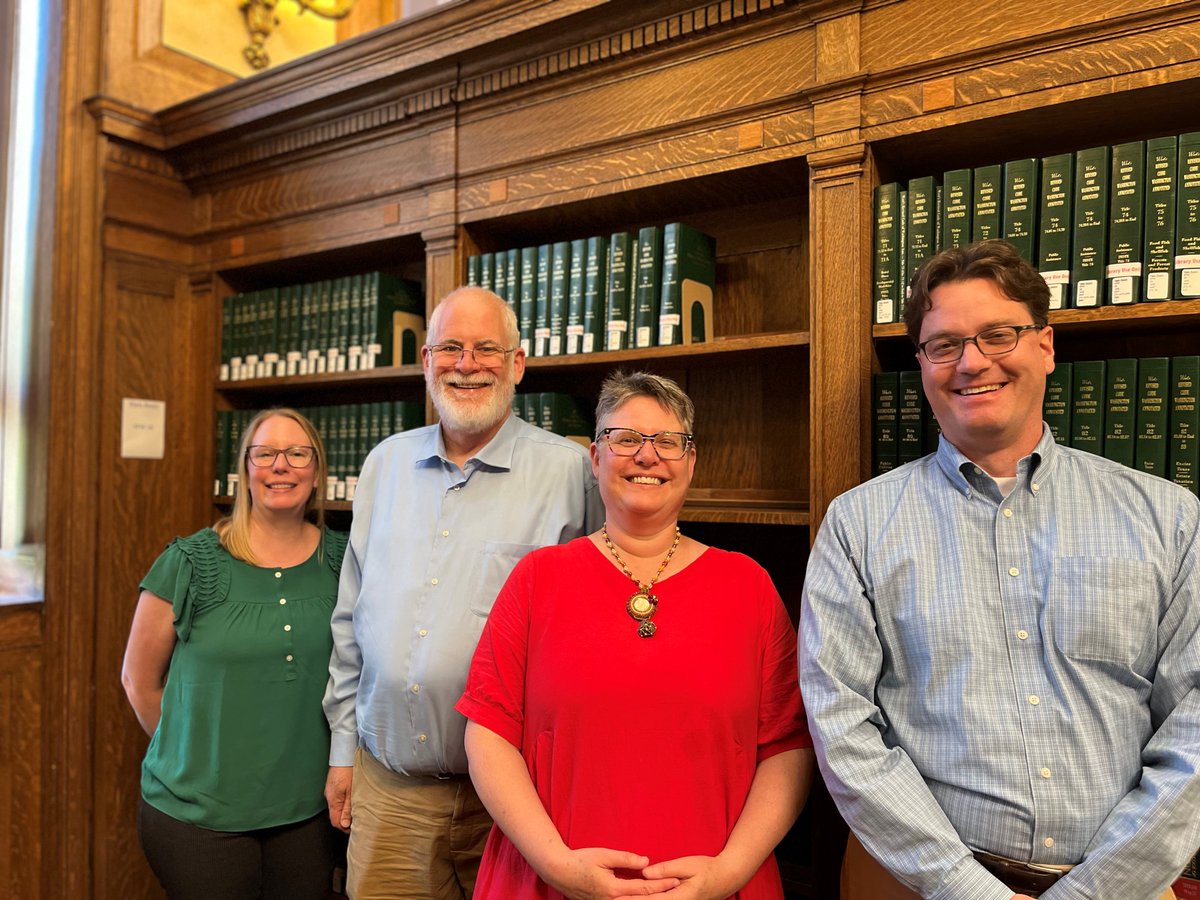 USGPO's tweet image. Superintendent of Documents Scott Matheson visits the Washington State Law Library in Olympia, WA. This library has been part of the FDLP since 1979.