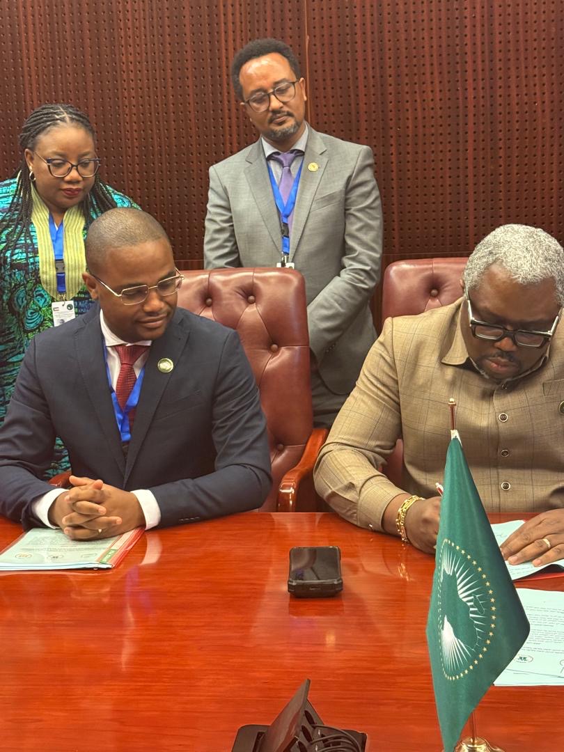 African Commission on Human and Peoples' Rights (@achpr_cadhp) on Twitter photo On the sidelines of the <a href="/_AfricanUnion/">African Union</a> Mid-Year Coordination Meeting in Malabo, the Chairperson of the <a href="/achpr_cadhp/">African Commission on Human and Peoples' Rights</a> , the President of the <a href="/acerwc/">ACERWC</a> , and the President of the <a href="/court_afchpr/">African Court</a> signed the renewal of the Staff Exchange Agreement between the three organs.
#ACHPRatWork On the sidelines of the <a href="/_AfricanUnion/">African Union</a> Mid-Year Coordination Meeting in Malabo, the Chairperson of the <a href="/achpr_cadhp/">African Commission on Human and Peoples' Rights</a> , the President of the <a href="/acerwc/">ACERWC</a> , and the President of the <a href="/court_afchpr/">African Court</a> signed the renewal of the Staff Exchange Agreement between the three organs.
#ACHPRatWork