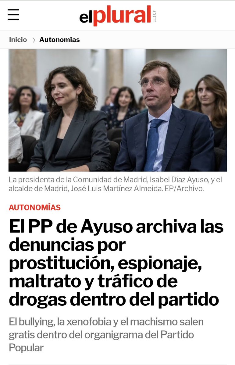 <a href="/nenedenadie/">Nenedenadie</a> El PP, Villarejo y la policía patriótica saben demasiado sobre prostitución, corrupción y tráfico de drogas que consumen.

Feijóo, junto a las cloacas judiciales, policiales y mediáticas, no va a gobernar este país.