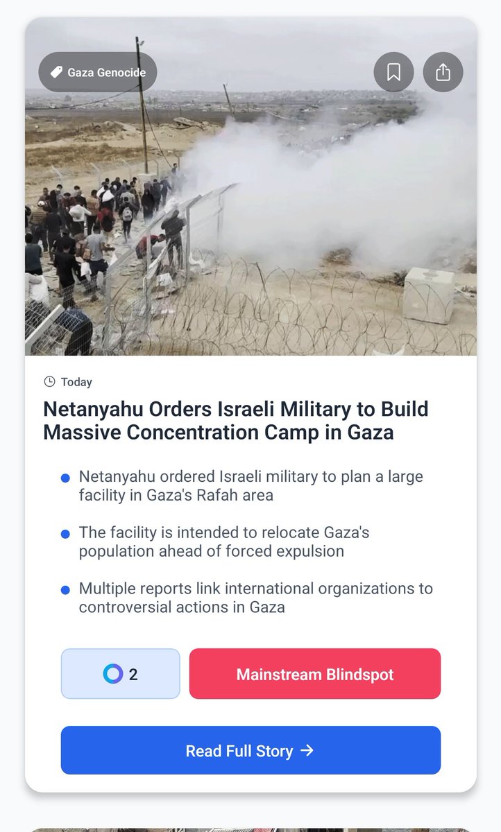 Israel is openly planning a concentration camp, and the media barely flinched. No wall-to-wall coverage. Just a few outlets, using sanitised language, then moving on.

The silence is horrifying.