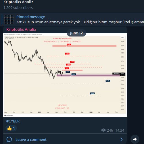 Sadece 1 aylık sabırla telegram kanalında;

Bugünkü yükselişlerle birlikte $CYBER yıllık faiz oranında fazla para kazandırdı

t.me/kriptotiks

15 aydır şu şekilde paylaşımlar yapıyorum ;

Telegram için ayrı
Twitter için ayrı

İki tarafa da aynı özen

#altcoin #bitcoin