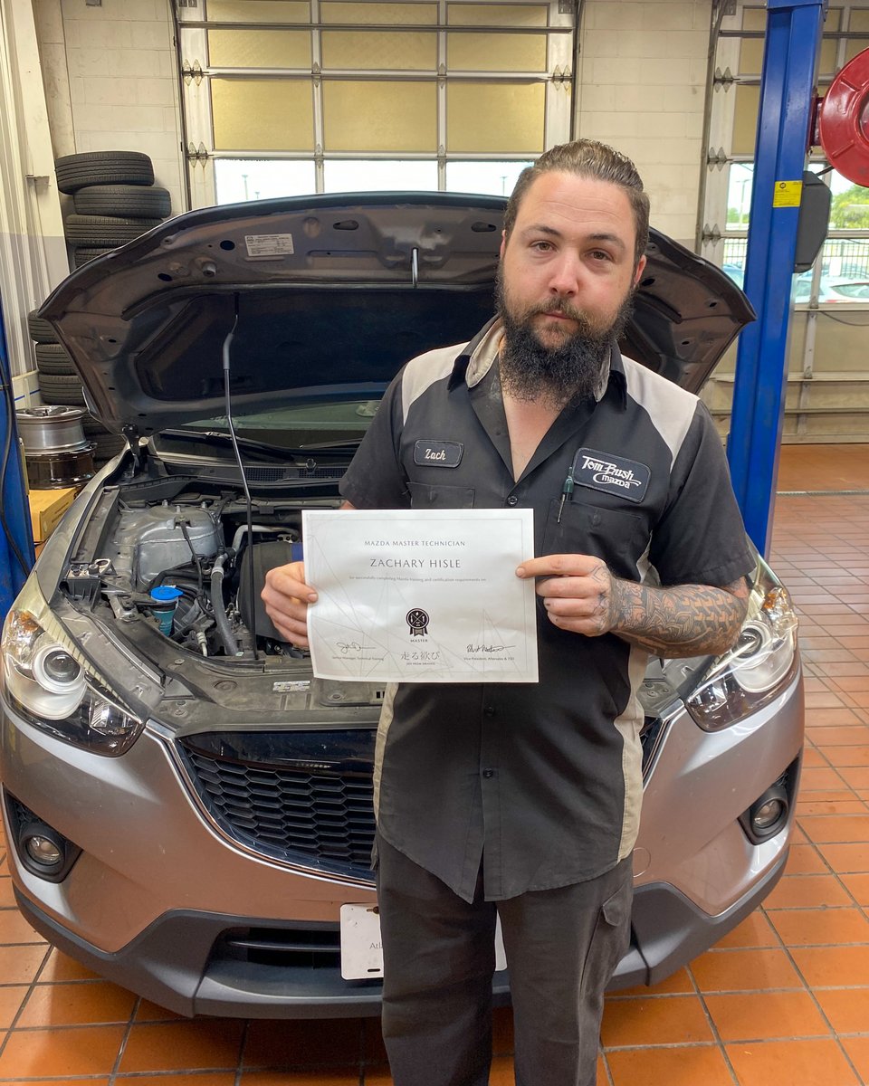 Huge congrats to Service Technician Zachary Hisle for earning the elite Mazda Master Technician certification! A rare achievement👏🔧

Our team now has FOUR Master Techs - the most in Jax. When you choose us, you're choosing the most skilled, certified, and knowledgeable team.