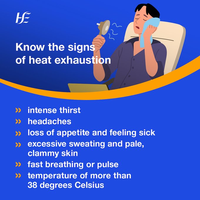 Heat exhaustion is not usually serious if you can cool down within 30 minutes. If it turns into heatstroke, it needs to be treated as an emergency. 

Check for signs of heat exhaustion: bit.ly/46EsckX