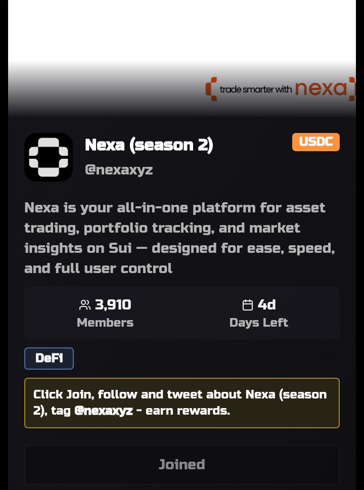 Sure! Here's a tweet for <a href="/nexaxyz/">Nexa</a>:

> <a href="/nexaxyz/">Nexa</a> isn’t just a campaign hub — it’s the future of on-chain engagement. 🔗
Tasks, rewards, rep — all in one place.
Early users won’t just earn, they’ll lead.
Get in, level up, and own your impact. 🚀
#Nexa #Web3Campaigns <a href="/GiveRep/">GiveRep</a>