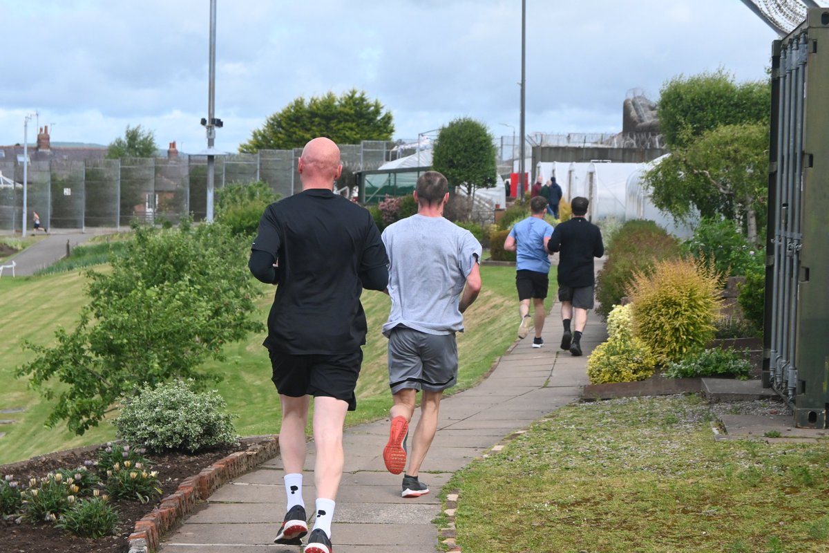 scottishprisons's tweet image. Eleven individuals in our care in HMP Dumfries have completed a half marathon within the prison grounds.
Following the huge success of their weekly parkrun, the group wanted to push this even further and trained over several months with support from the PE dept!
Well done to all!