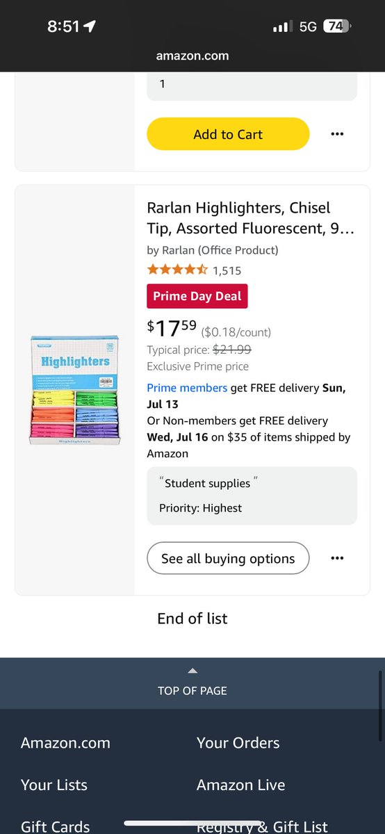 #TEACHers, let’s help each other #clearthelist during <a href="/amazon/">Amazon</a> #PrimeDay deals! ⏰ Drop your link + share others—there’s still time to make a difference! Let’s go! #TeachersofX #BetterTogether 

Here’s my wishlist! ⬇️⬇️⬇️
amzn.to/3knr4rl