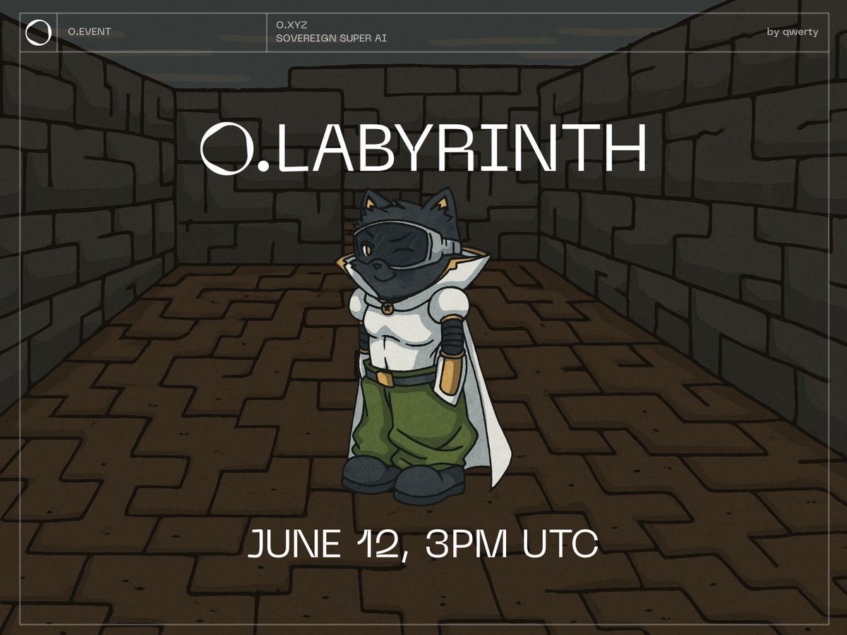 viktoria ๐ด๐ (@onv1ser) on Twitter photo O Labyrinth 6.0 at <a href="/o_fndn/">O Foundation</a> is here!
finish fast to be in the top 10 for a chance to win a shard! (~2hr completion time)
where: o.xyz discord
wen: june 12, 3pm UTC
see you there, Operator! O Labyrinth 6.0 at <a href="/o_fndn/">O Foundation</a> is here!
finish fast to be in the top 10 for a chance to win a shard! (~2hr completion time)
where: o.xyz discord
wen: june 12, 3pm UTC
see you there, Operator!