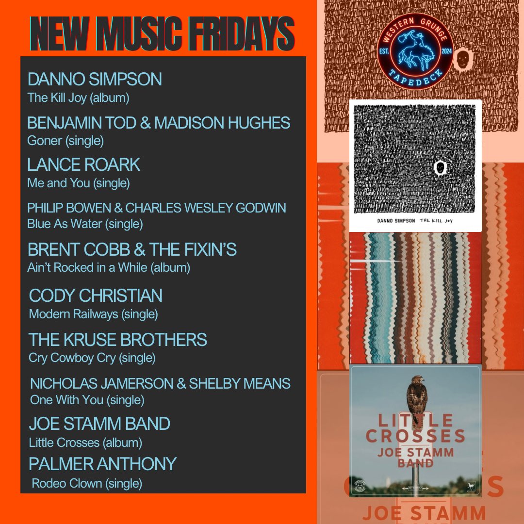 WesternGrungeTD's tweet image. Happy New Music Friday cowfolks! 🤠 and what a day for music it is! So many great releases from some of our favorites today.
Who y’all got spinning first? 🔥