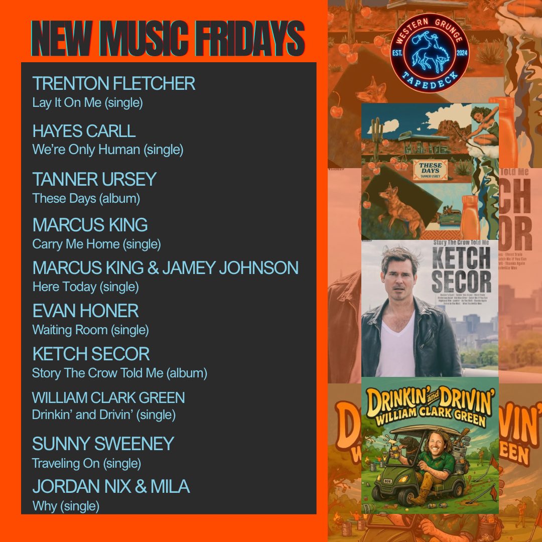 WesternGrungeTD's tweet image. Happy New Music Friday cowfolks! 🤠 and what a day for music it is! So many great releases from some of our favorites today.
Who y’all got spinning first? 🔥