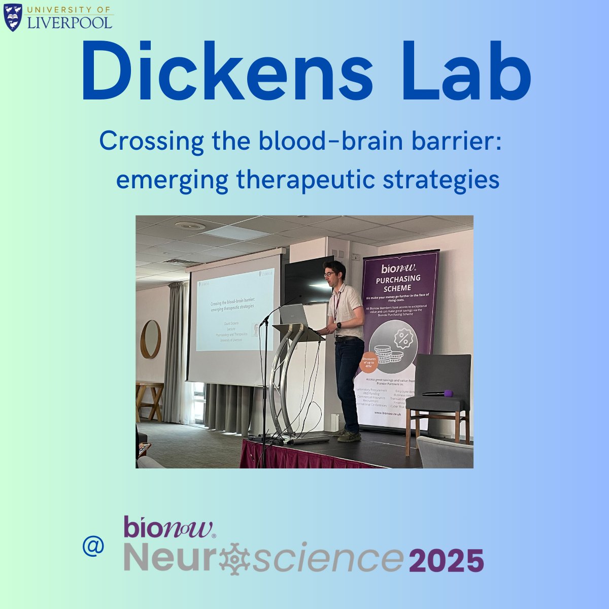 I gave a talk yesterday at the bionow Neuroscience 2025 conference on “Crossing the BBB:  emerging therapeutic strategies”. Many thanks for the organisers for the invite and was great to see the depth and breadth of neuroscience research from both industry and academic scientists
