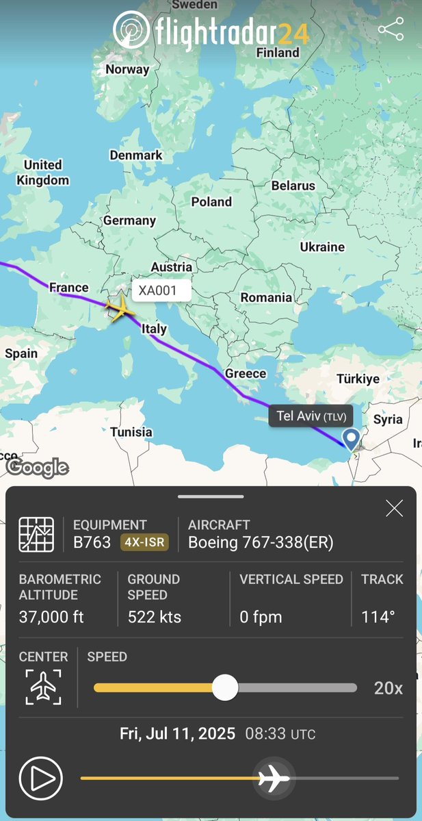 genocidefree_cy's tweet image. International war criminal Netanyahu has made his way back from Washington to the apartheid state after meeting with Trump.
The government aircraft, the "Wing of Zion", once again passed through the airspaces of France, Italy, Greece & Cyprus.