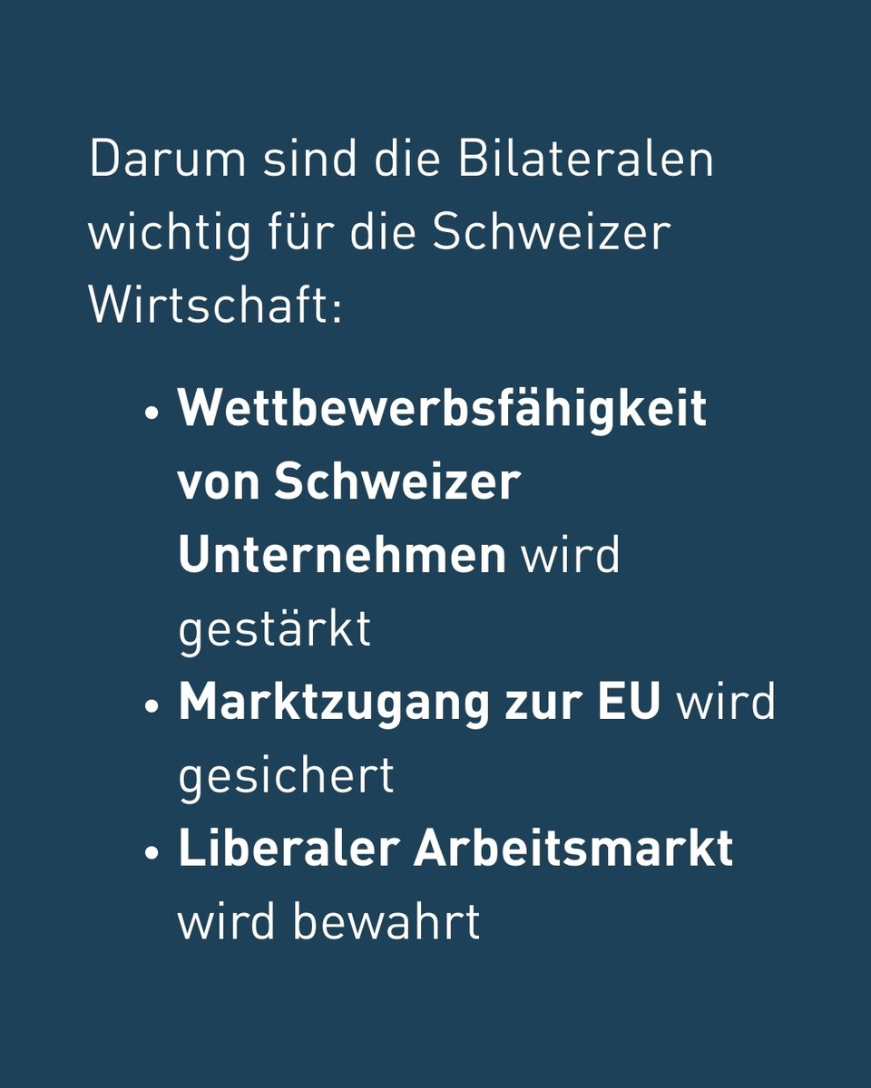 starkvernetzt's tweet image. Schweizer Wirtschaftsverbände stehen klar hinter den Bilateralen, denn sie:
🔹sichern unseren etablierten Marktzugang zur EU
🔹stärken unseren Wirtschaftsstandort Schweiz
🔹bewahren unseren liberalen Arbeitsmarkt
Damit die Schweiz wirtschaftlich erfolgreich und zukunftsfähig…