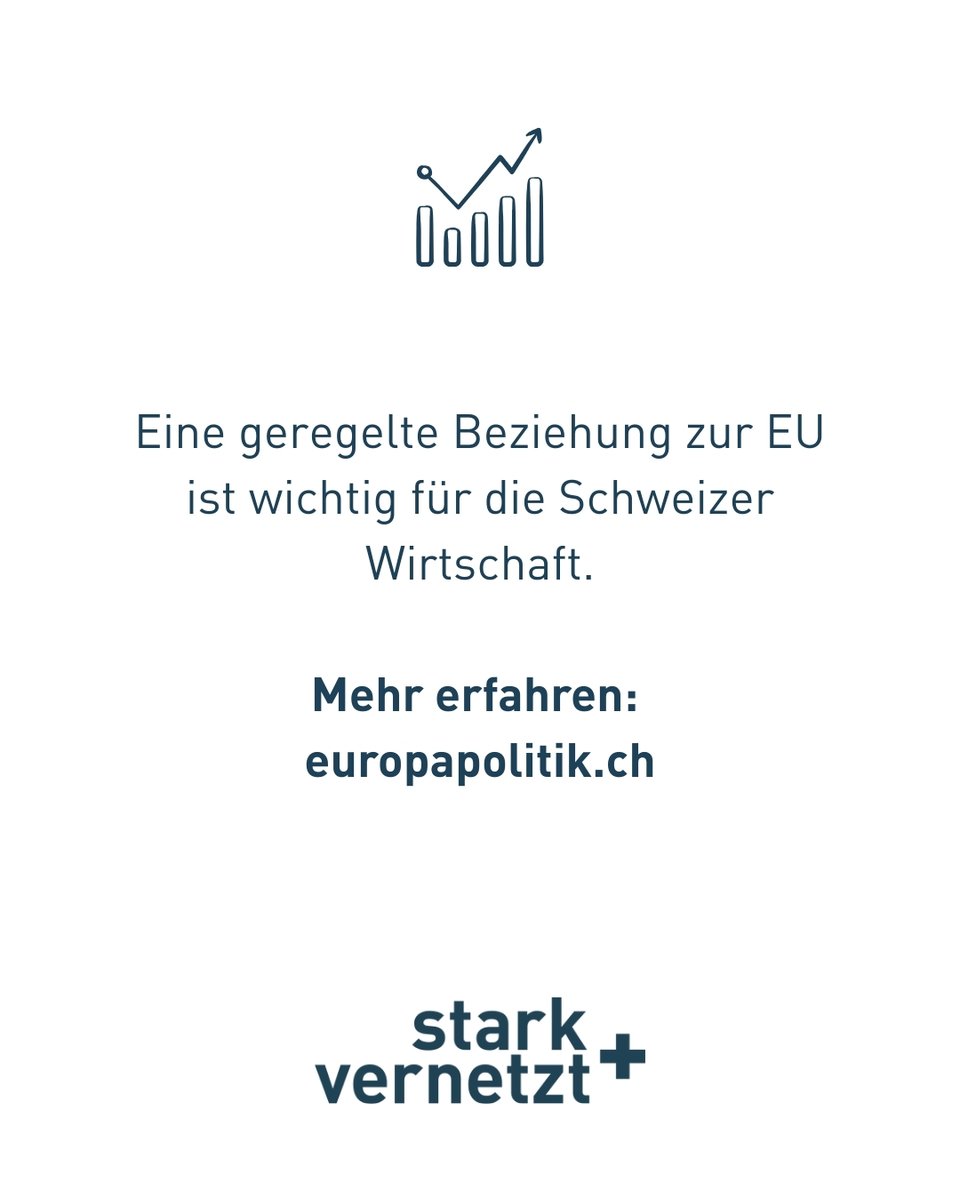 starkvernetzt's tweet image. Schweizer Wirtschaftsverbände stehen klar hinter den Bilateralen, denn sie:
🔹sichern unseren etablierten Marktzugang zur EU
🔹stärken unseren Wirtschaftsstandort Schweiz
🔹bewahren unseren liberalen Arbeitsmarkt
Damit die Schweiz wirtschaftlich erfolgreich und zukunftsfähig…