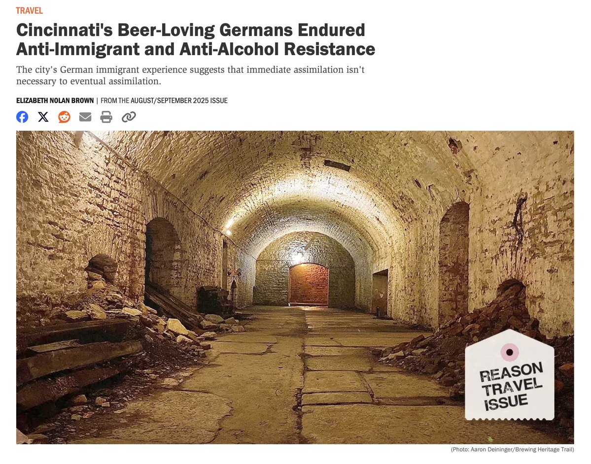ENBrown's tweet image. I got to write about Cincinnati for @reason's 1st travel issue! Specifically, about my people (German Catholics) and their love for beer